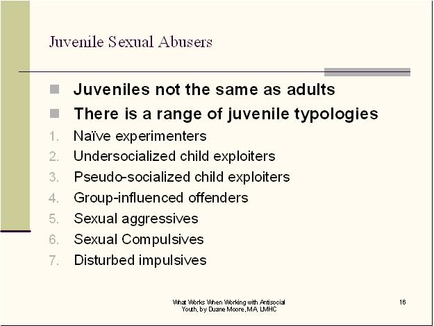 Juvenile Sexual Conduct Disorder CEUs 